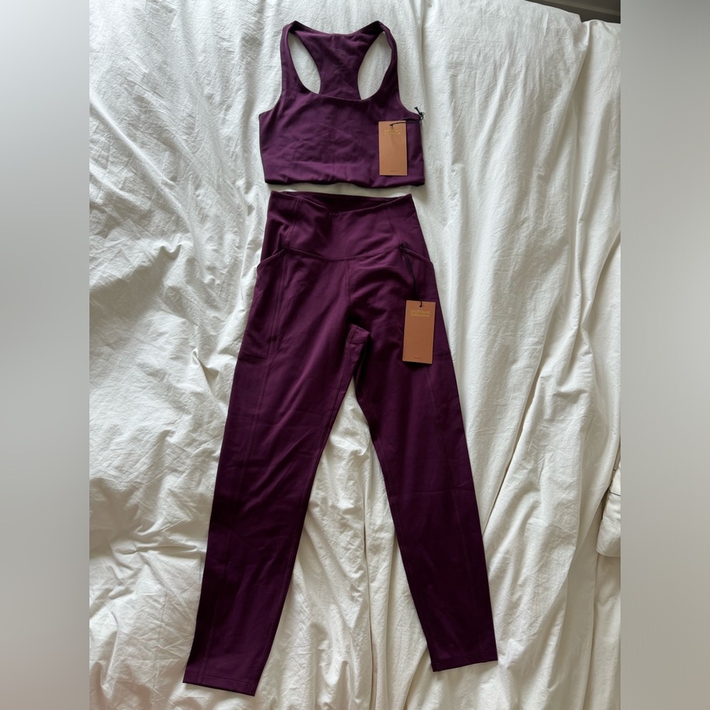 NWT Girlfriend Collective Paloma bra and high rise compressive leggings set